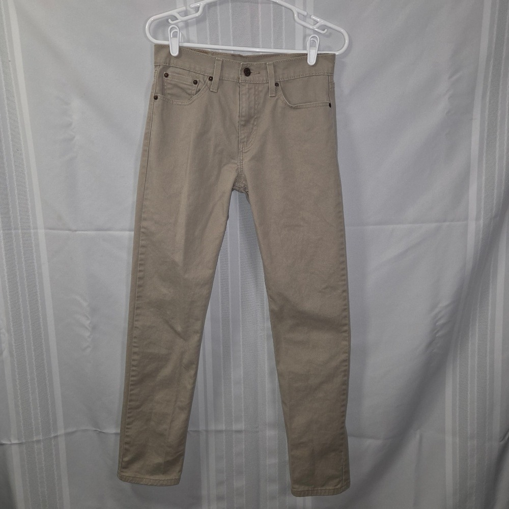 Levis Pants Mens 29x32 Tan 502 Regular Taper Khaki Chino Cotton Stretch S121-03